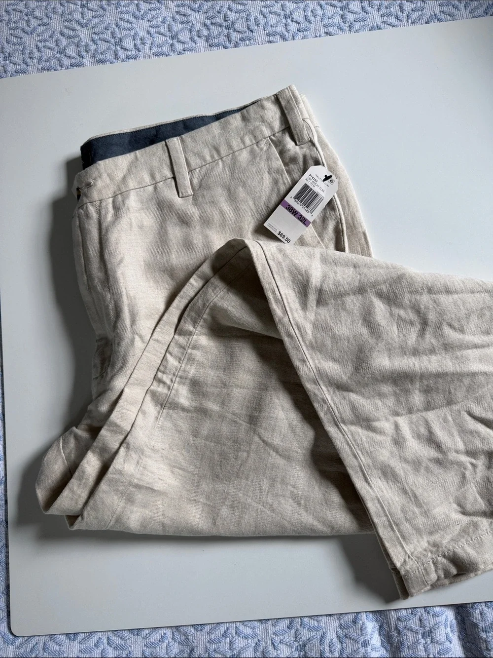 Nautica Men's Light Beige Chinos - Casual Linen-Blend